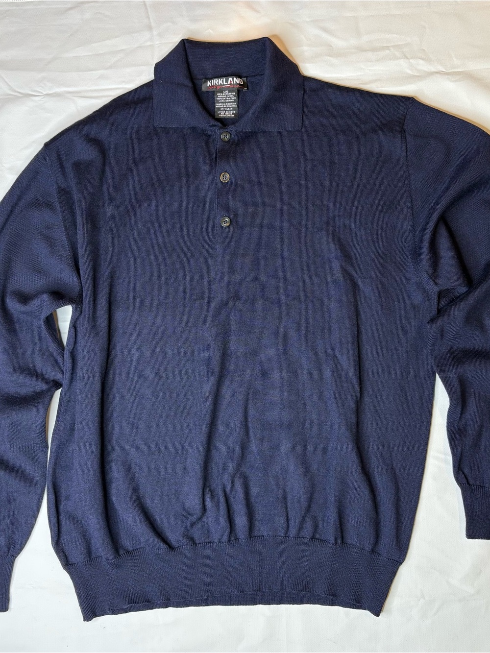 Kirkland Signature Navy Polo Knit Sweater